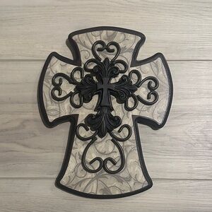 Elegant Brown and Cream Wall Cross Decor